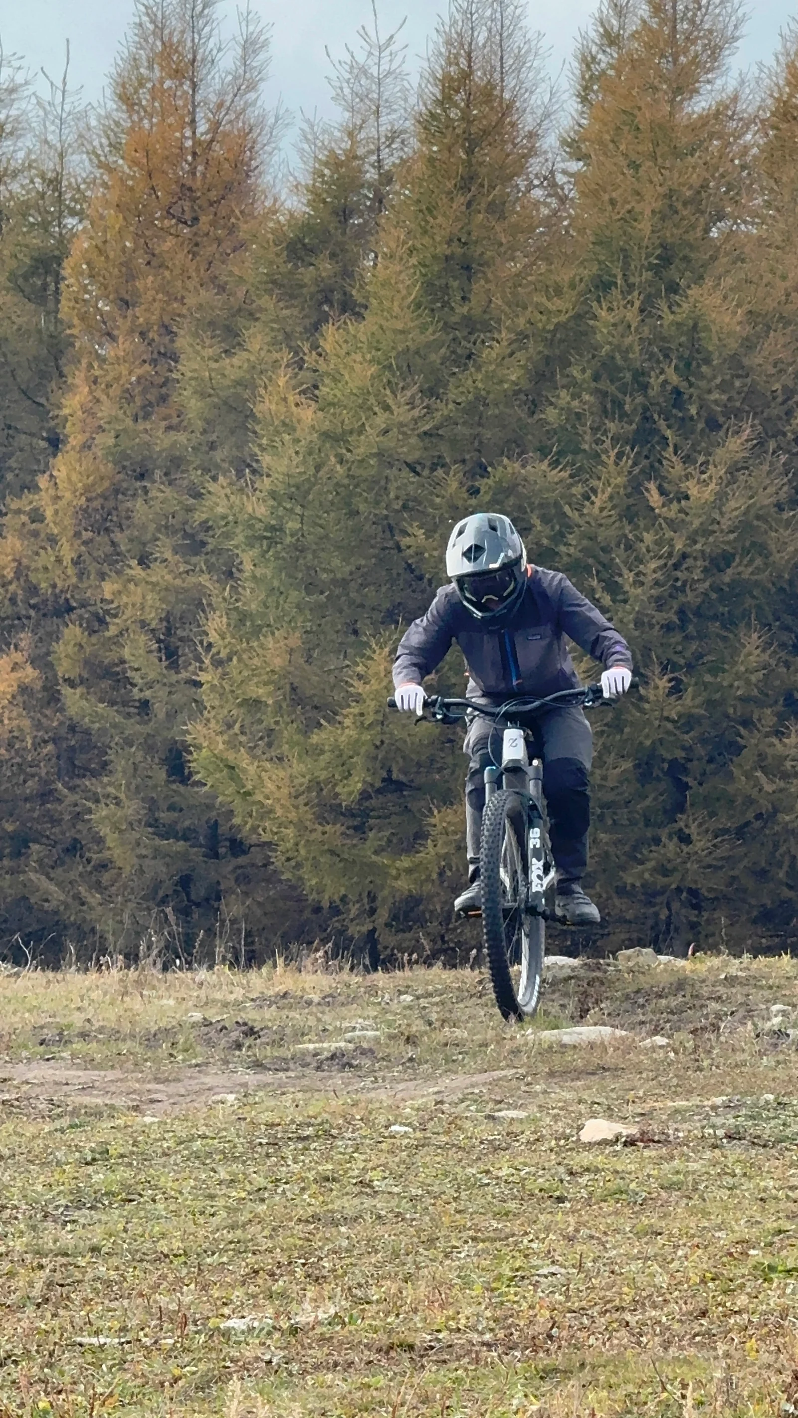 A Montshock rider on a mountain trail